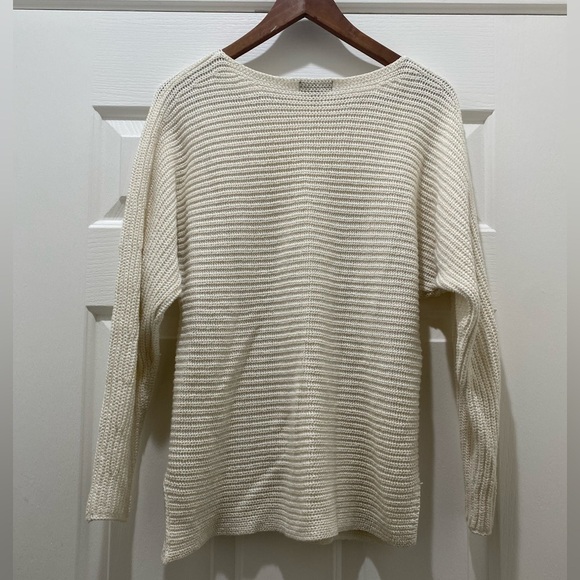 Ivory Sweater with Delicate Gold Threads, M - Picture 1 of 6